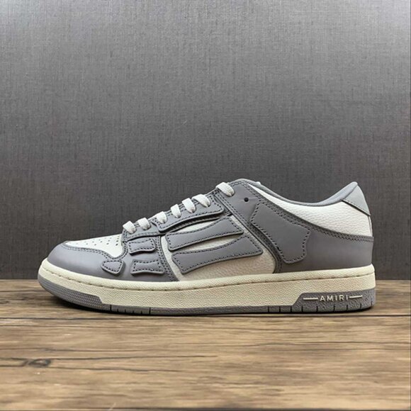 AMIRI Skeleton White And Gray Unisex Sneakers - Picture 1 of 14